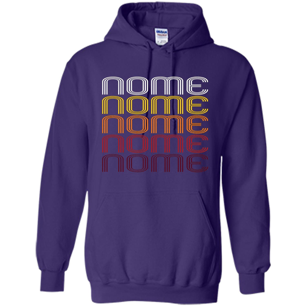 Nome, Vintage Style Alaska T-shirt Purple