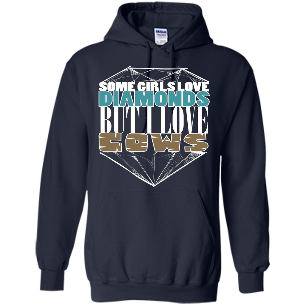 Cow Lovers T-shirt Some Girls Love Diamond But I Love Cows Navy