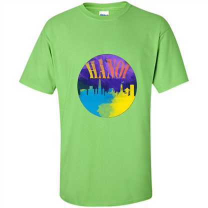 Love Vietnam T-shirt Hanoi Skyline Horizon Sunset Lime