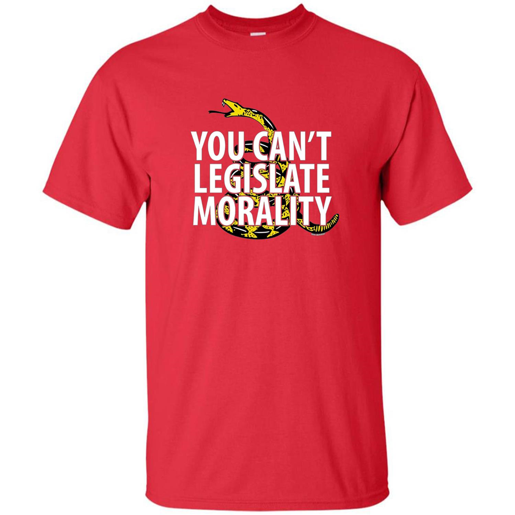 Gadsden Libertarian T-shirt You Can't Legislate Morality Red