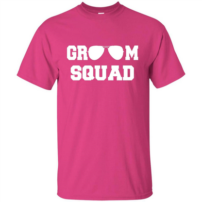 Cool Groom Squad T-Shirt Wedding Party Gift Shirt Heliconia