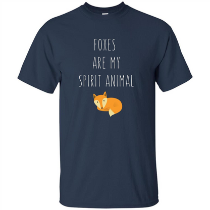 Foxes Are My Spirit Animal Fox T-Shirt Navy