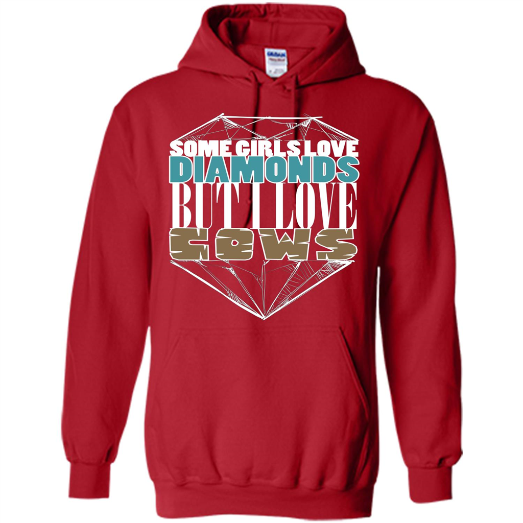 Cow Lovers T-shirt Some Girls Love Diamond But I Love Cows Red