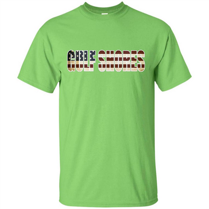 American T-shirt Straight Outta Gulf Shores US Flag Patriotic T-shirt Lime