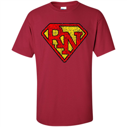 Vintage Super Nurse RN Distressed T-shirt Cardinal