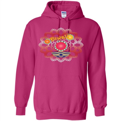 Diwali T-shirt Vibrant Rangoli Lamp And Firecrackers Diwali Tshirt Heliconia