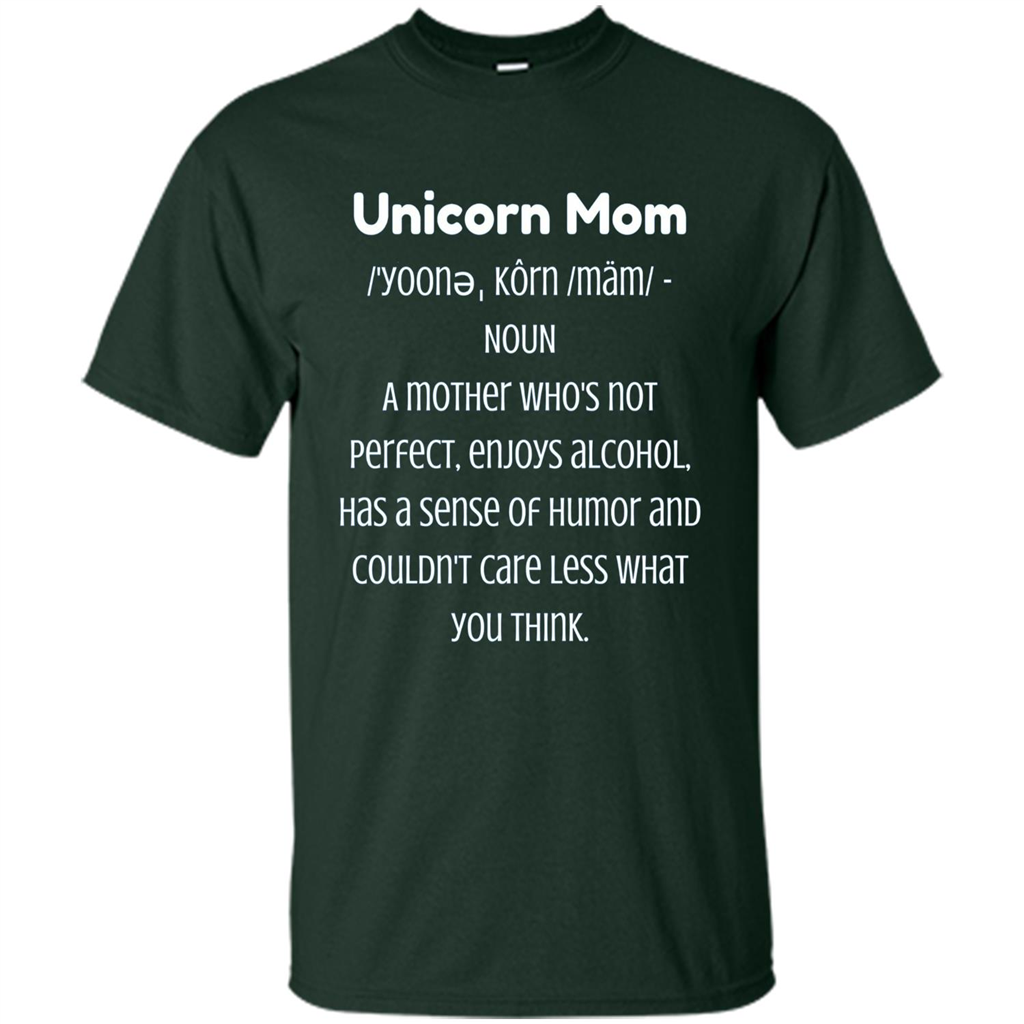 Fun Mom T-shirt - Unicorn Mom Definition Forest Green