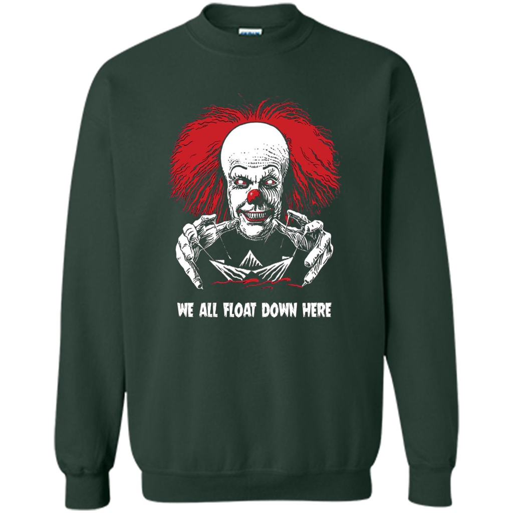 Red Balloon We All Float Down Here T-shirt Horror Halloween T-shirt Forest Green