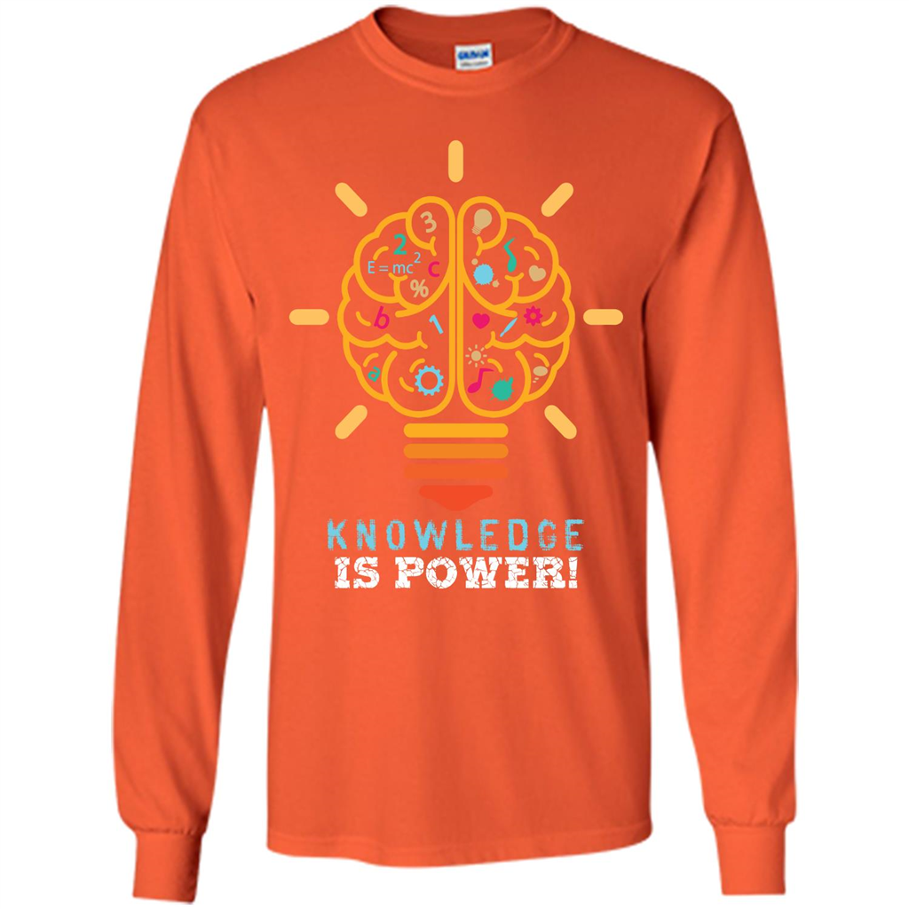 Student T-shirt Knowledge Is Power T-shirt Orange