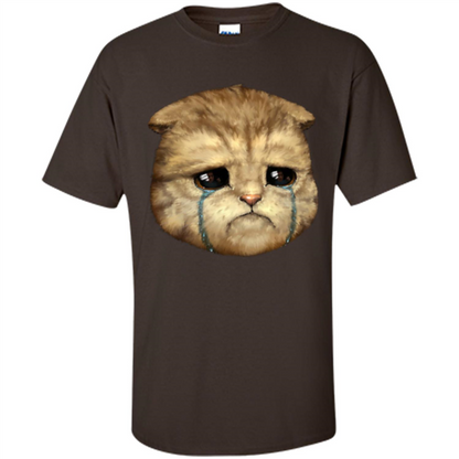 Cat Lovers T-shirt Cat Crying Dark Chocolate