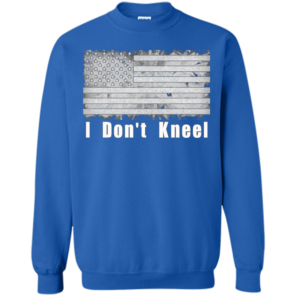 American T-shirt I Don't Kneel Patriotic American Flag Royal