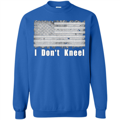 American T-shirt I Don't Kneel Patriotic American Flag Royal