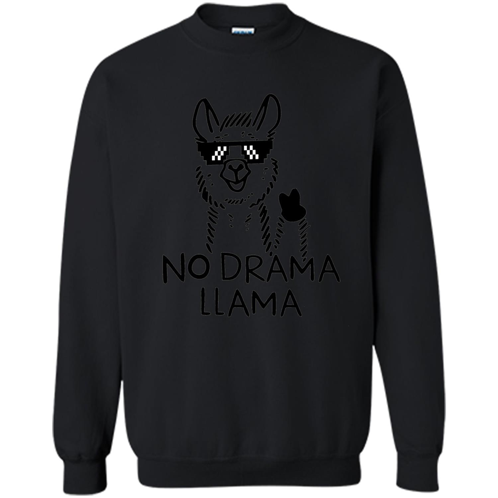 Funny No Drama Llama T-shirt Black