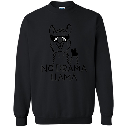 Funny No Drama Llama T-shirt Black