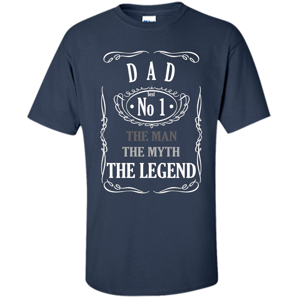 Fathers Day T-shirt Dad No.1 The Man The Myth The Legend Navy