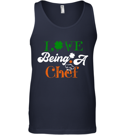Love Being A Chef Saint Patricks Day Shirt Tank Top Navy