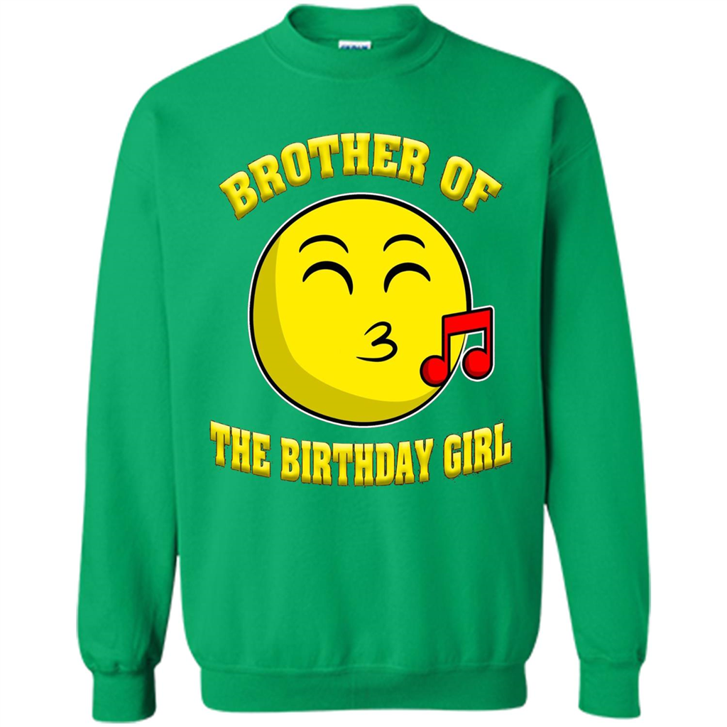 Brother Of The Birthday Girl Emoji T-shirt Irish Green