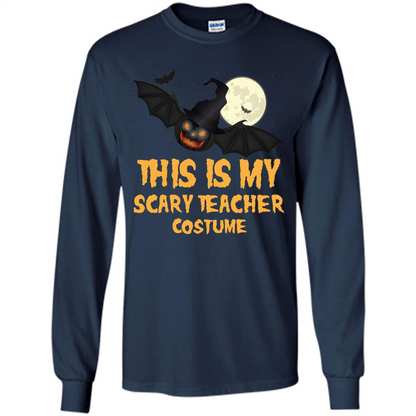 Funny Halloween Teacher T-shirt This is My Scary Teacher Costume Navy