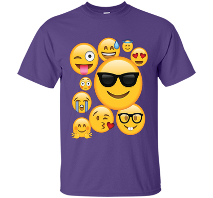 Emoji Pack ComboT-shirt Emoticon Smily Face Tshirt. shirt Purple