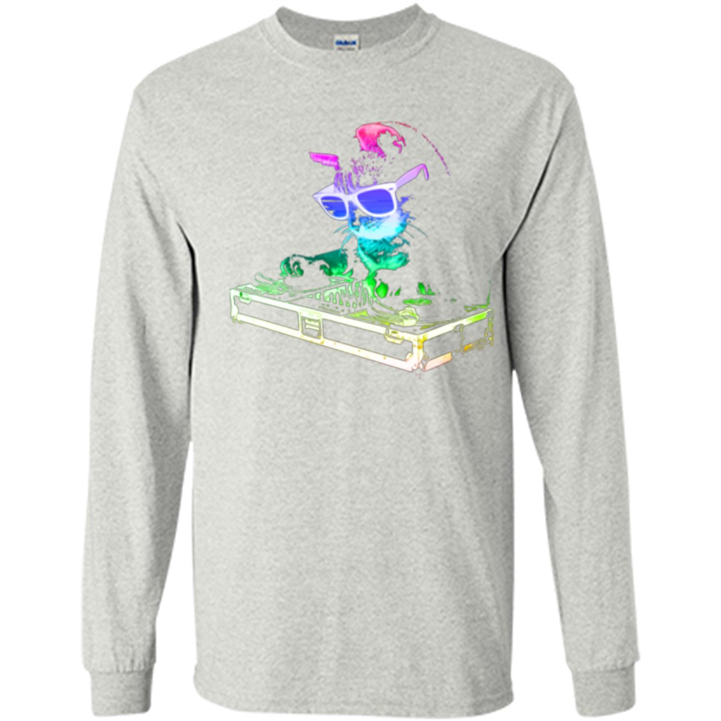 Cat Lover T-shirt House Cat Rainbow DJ Kitty Ash