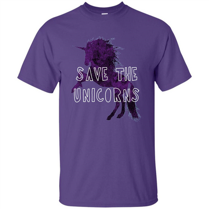 Unicorn T-shirt Save the Unicorns T-shirt Purple