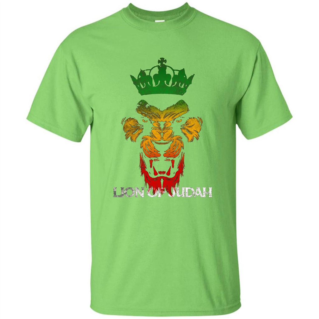 Lion Of Judah Rasta Reggae Roots T-shirt Lime