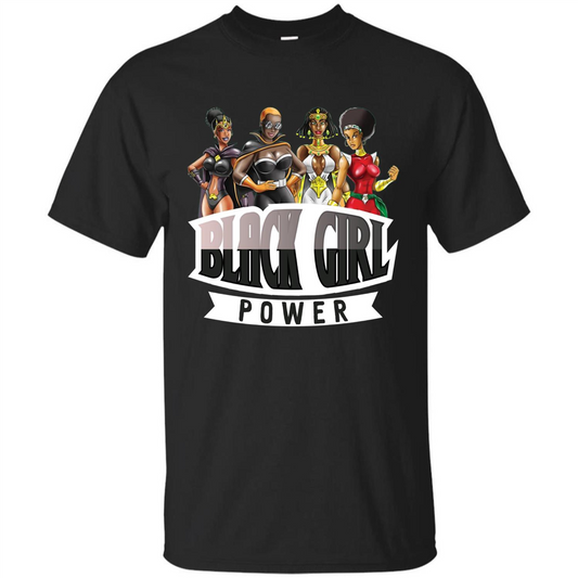 Super Hero Black Girl Power T-Shirt Black