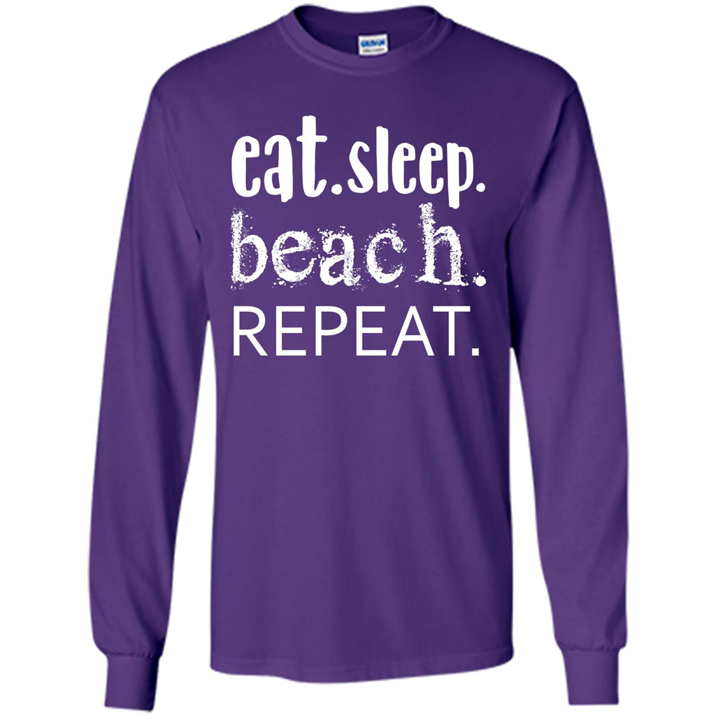 Eat Sleep Beach Repeat T-shirt Purple