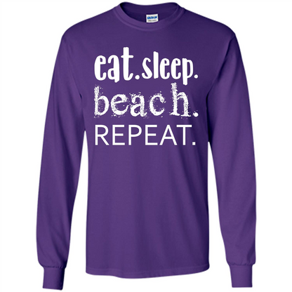 Eat Sleep Beach Repeat T-shirt Purple