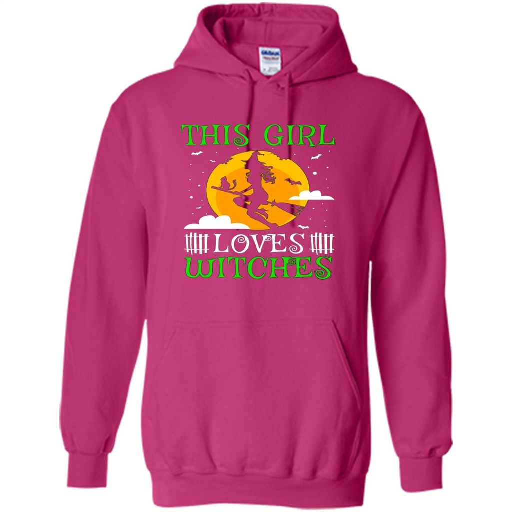 This Girl Loves Witches Witch Halloween T-Shirt Heliconia