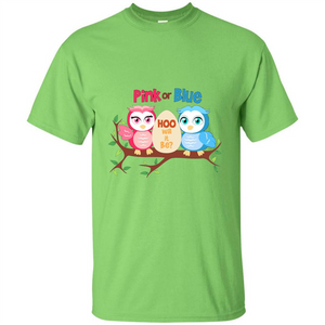 Pregnancy T-shirt Owl Pink Or Blue Hoo Will It Be