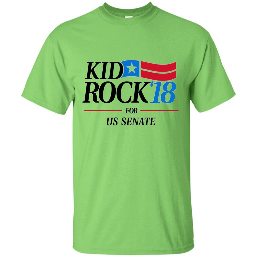 Kid for US Senate 2018 Political T-Shirt In Rock We Trust T-shirt Lime
