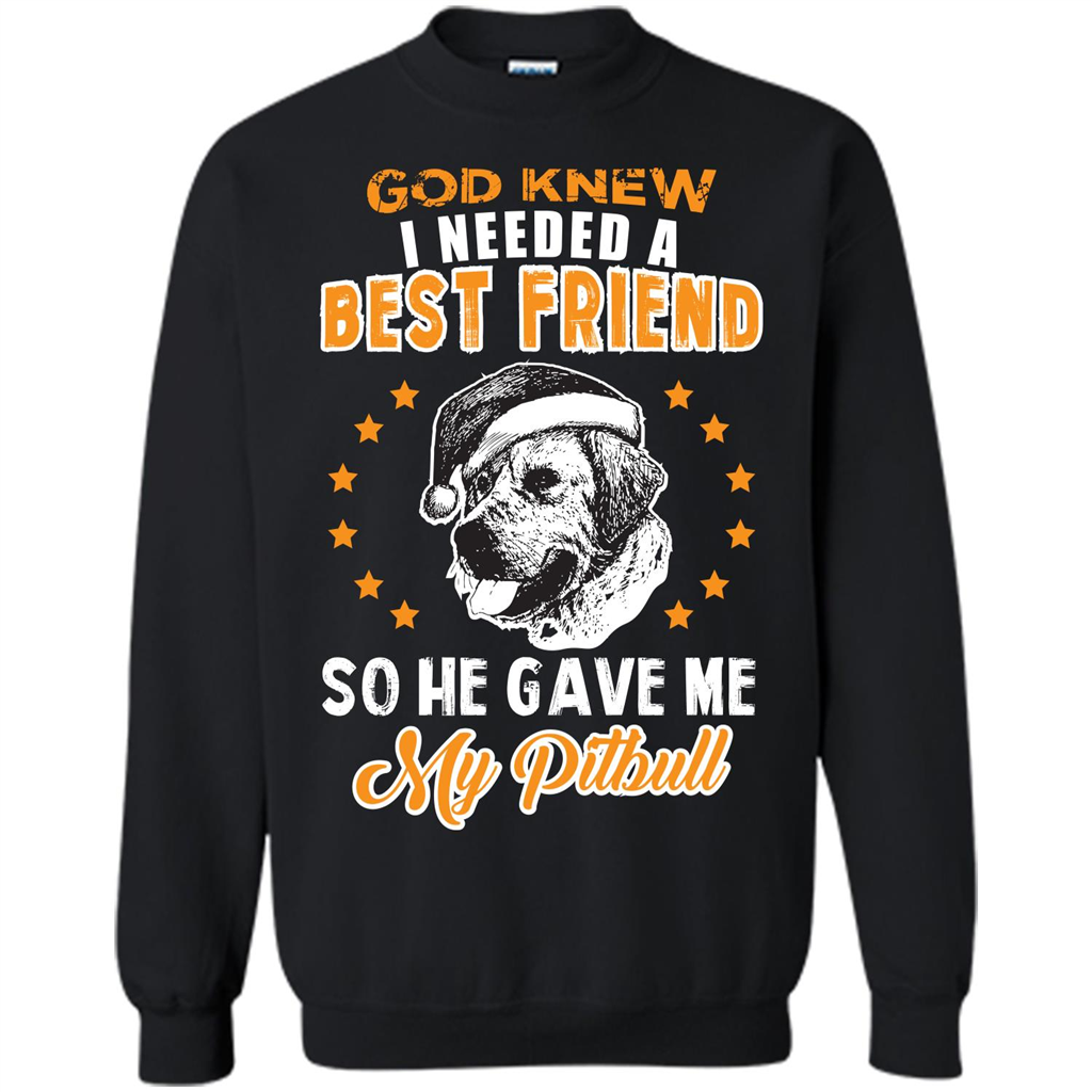 Pitbull T-shirt God Knew I Needed A Best Friend Orange