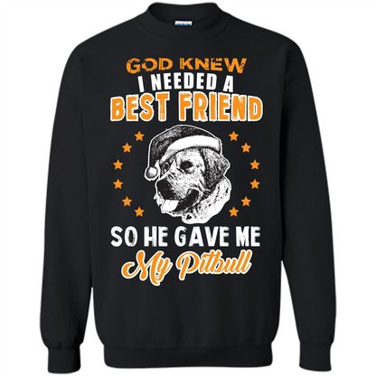Pitbull T-shirt God Knew I Needed A Best Friend Orange