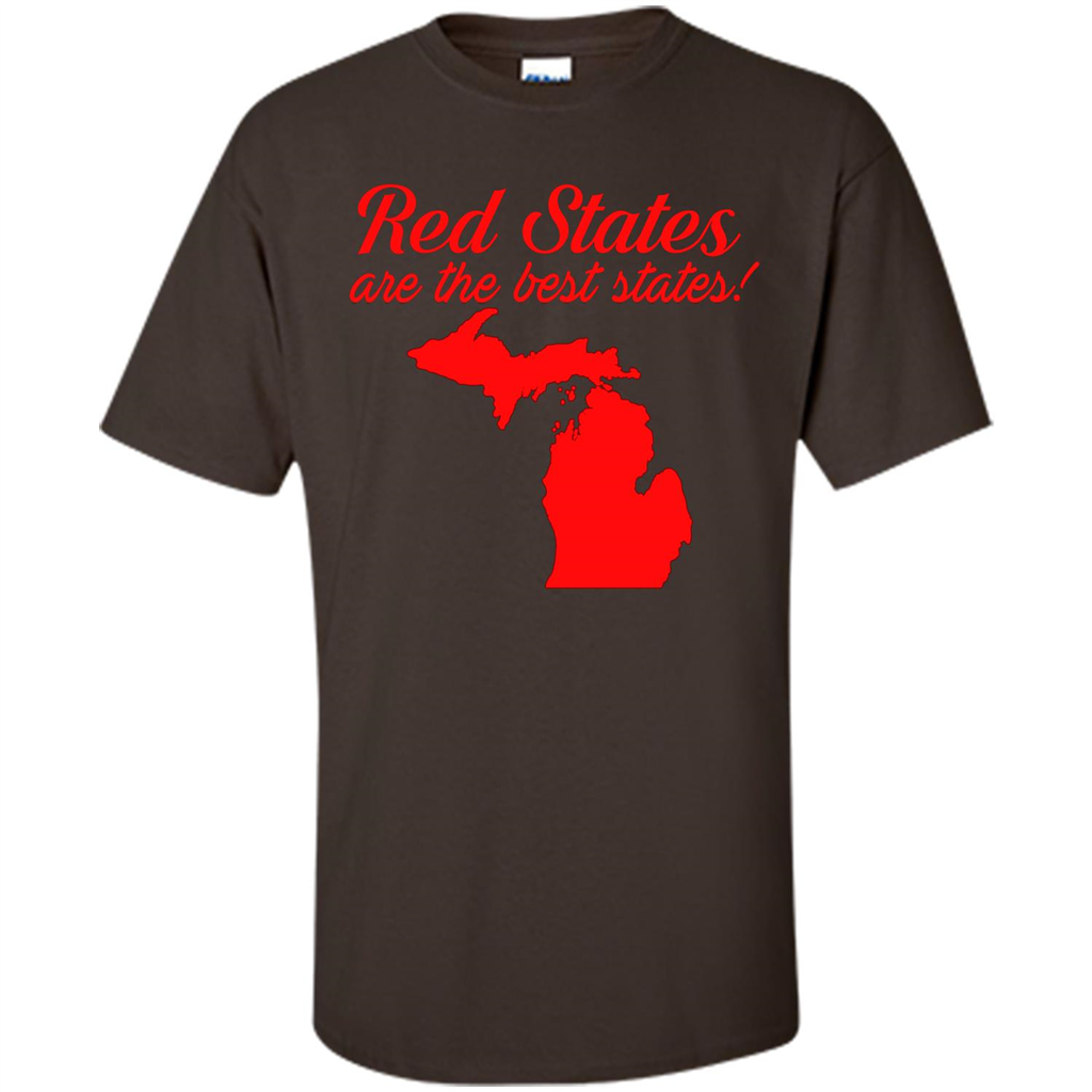 Michigan T-Shirt Red States Are The Best States Dark Chocolate