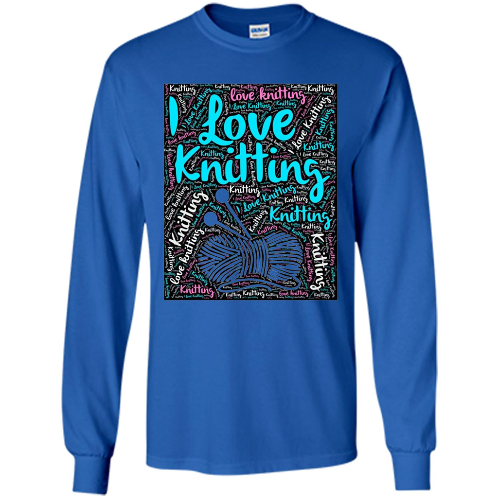 Knitting Wordcloud Knitter T-shirt Love Knitting Royal