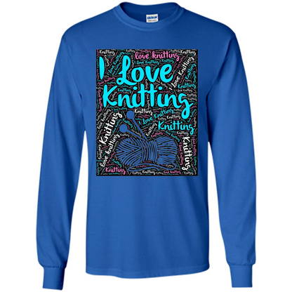 Knitting Wordcloud Knitter T-shirt Love Knitting Royal