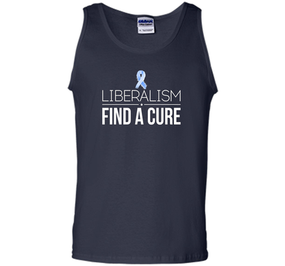 Liberalism Find a Cure T-Shirt. Democrat VS. Republican cool shirt Navy