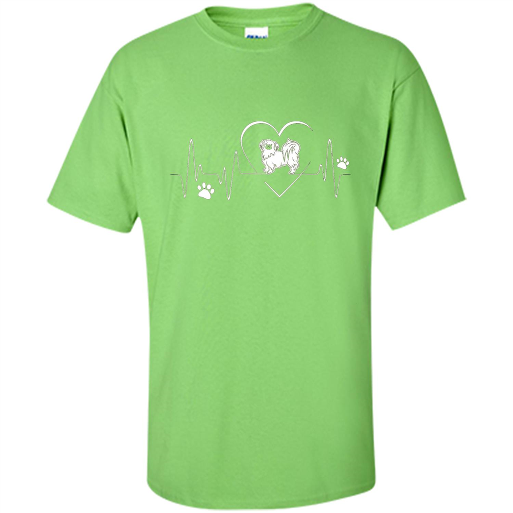Pekehund T-shirt Pekehund Heart Beat T-shirt Lime
