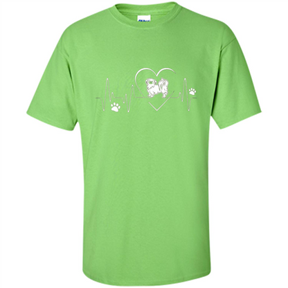 Pekehund T-shirt Pekehund Heart Beat T-shirt Lime