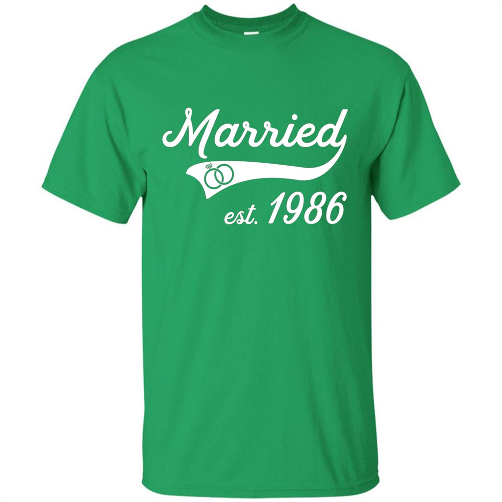 Married Since 1986 T-shirt Wedding Anniversary T-Shirt Irish Green
