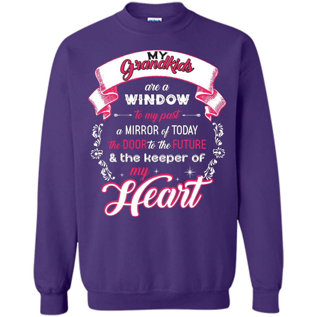 Grandparent T-shirt My Grandkids Are A Window To My Past A Mirror Purple