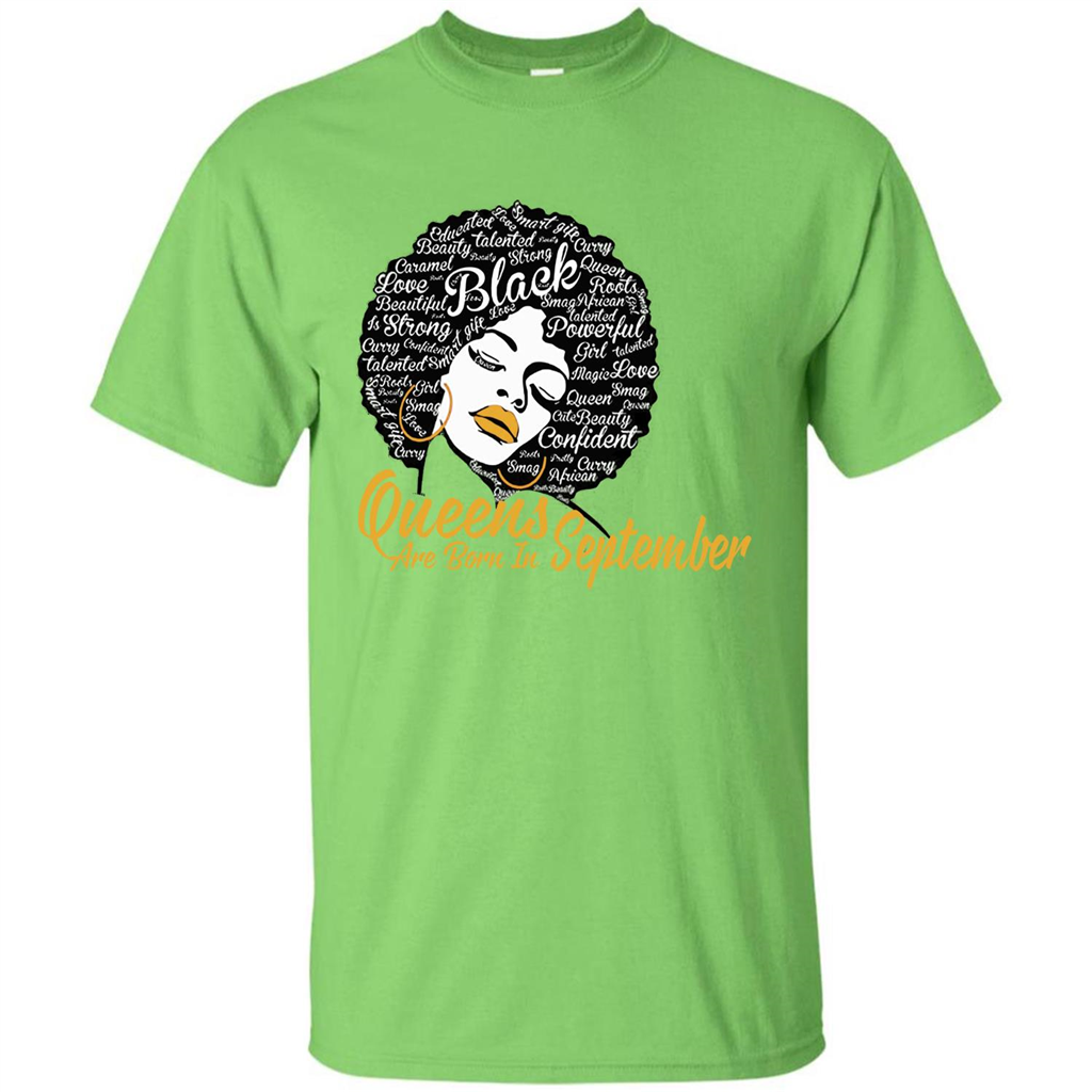 Queen Are Born In September T-shirt Lime