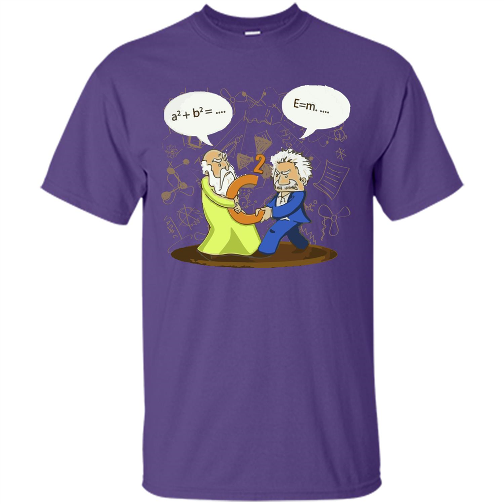 Pythagoras and Einstein T-shirt Purple