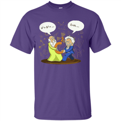 Pythagoras and Einstein T-shirt Purple