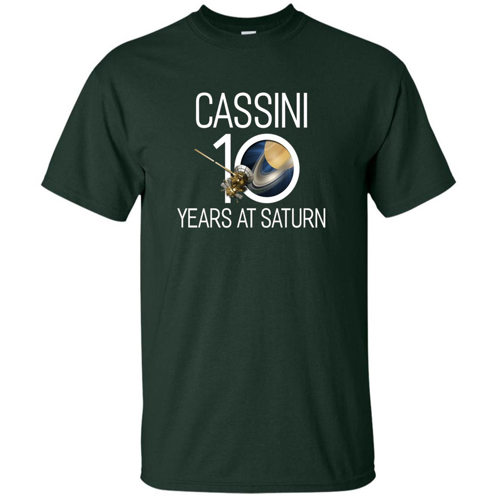 Cassini 10 Years at Saturn T-shirt Forest Green