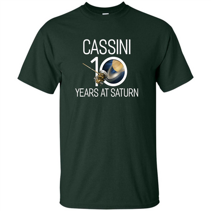 Cassini 10 Years at Saturn T-shirt Forest Green
