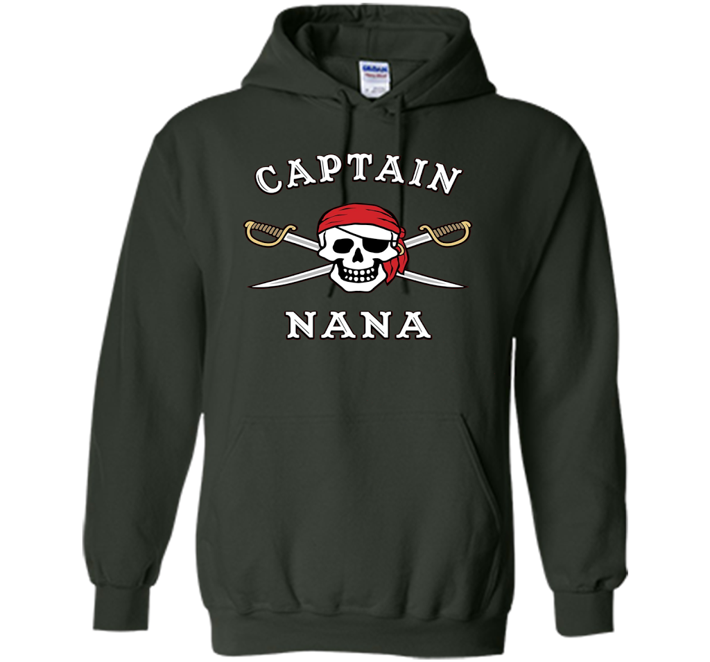 Captain Nana Funny Pirate T-shirt cool shirt Forest Green