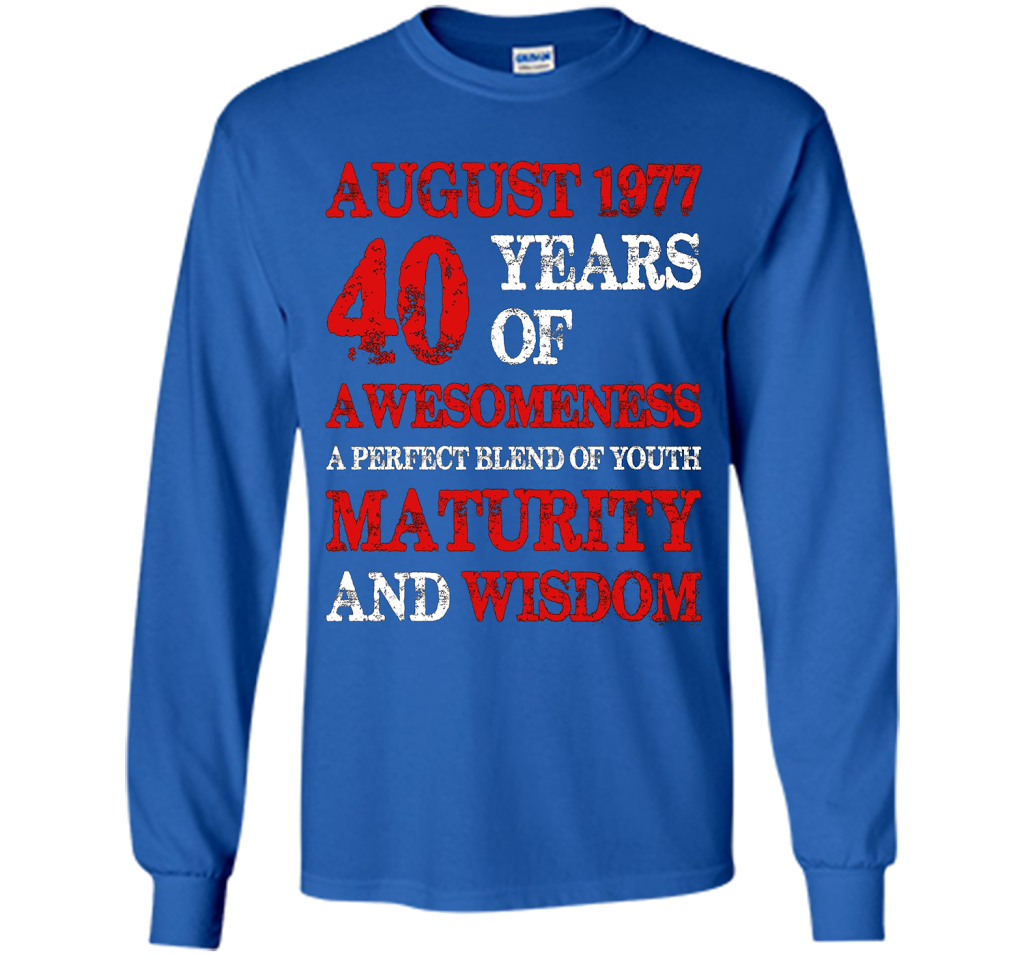 Vintage Limited August 1977 Edition - 40th Birthday Gift shirt Royal