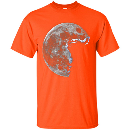 Cat Lover T-shirt Cat And Moon Orange